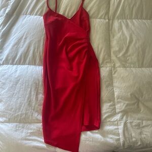 Chic Asymmetrical Red Dress